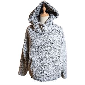 PINK Victoria's Secret Gray Fleece Hooded Pullover Jacket